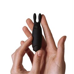 Вибропуля Adrien Lastic Pocket Vibe Rabbit Black со стимулирующими ушками - Фото №1