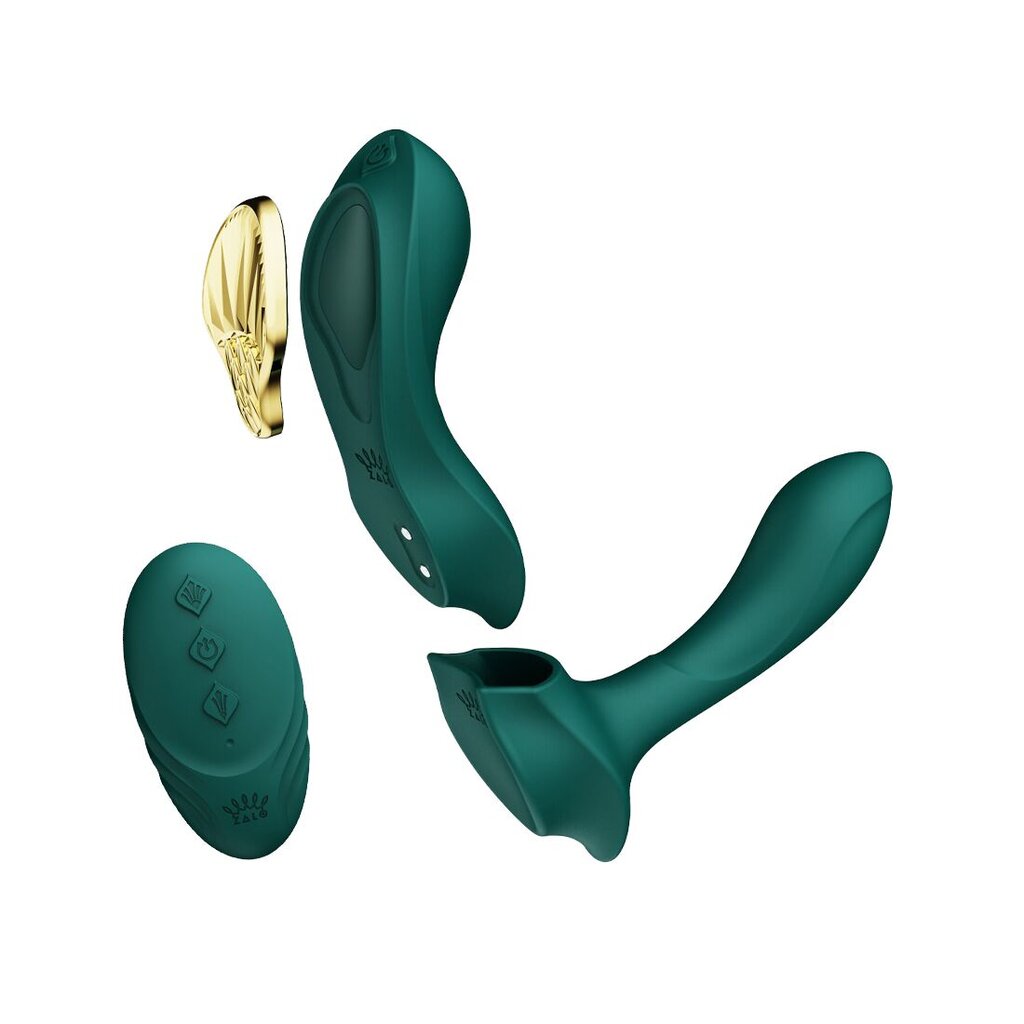 Смарт-вібратор у трусики Zalo - AYA Turquoise Green, насадка та пульт ДК - Фото №3