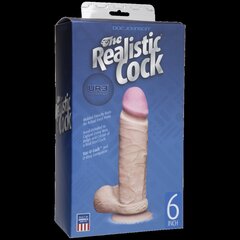 Фалоімітатор Doc Johnson The Realistic Cock 6 inch White – ULTRASKYN, Vack-U-Lock (м'ята упаковка!) - Фото №1
