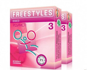 Презервативы Freestyles Ribbed, ребристые 3 шт - Фото №1