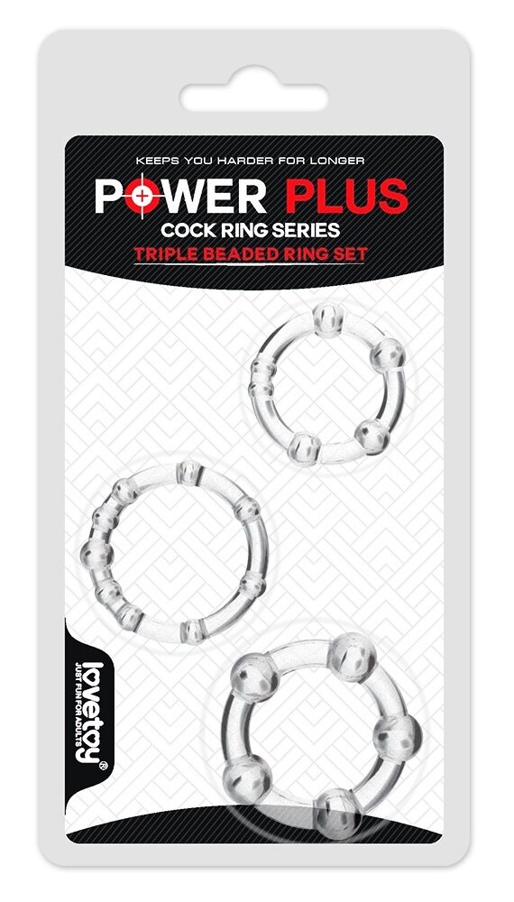 Ерекційне кільце "Power Plus Triple Beaded Ring Set", 1 шт - Фото №1 Ерекційне кільце "Power Plus Triple Beaded Ring Set", 1 шт - Фото №1