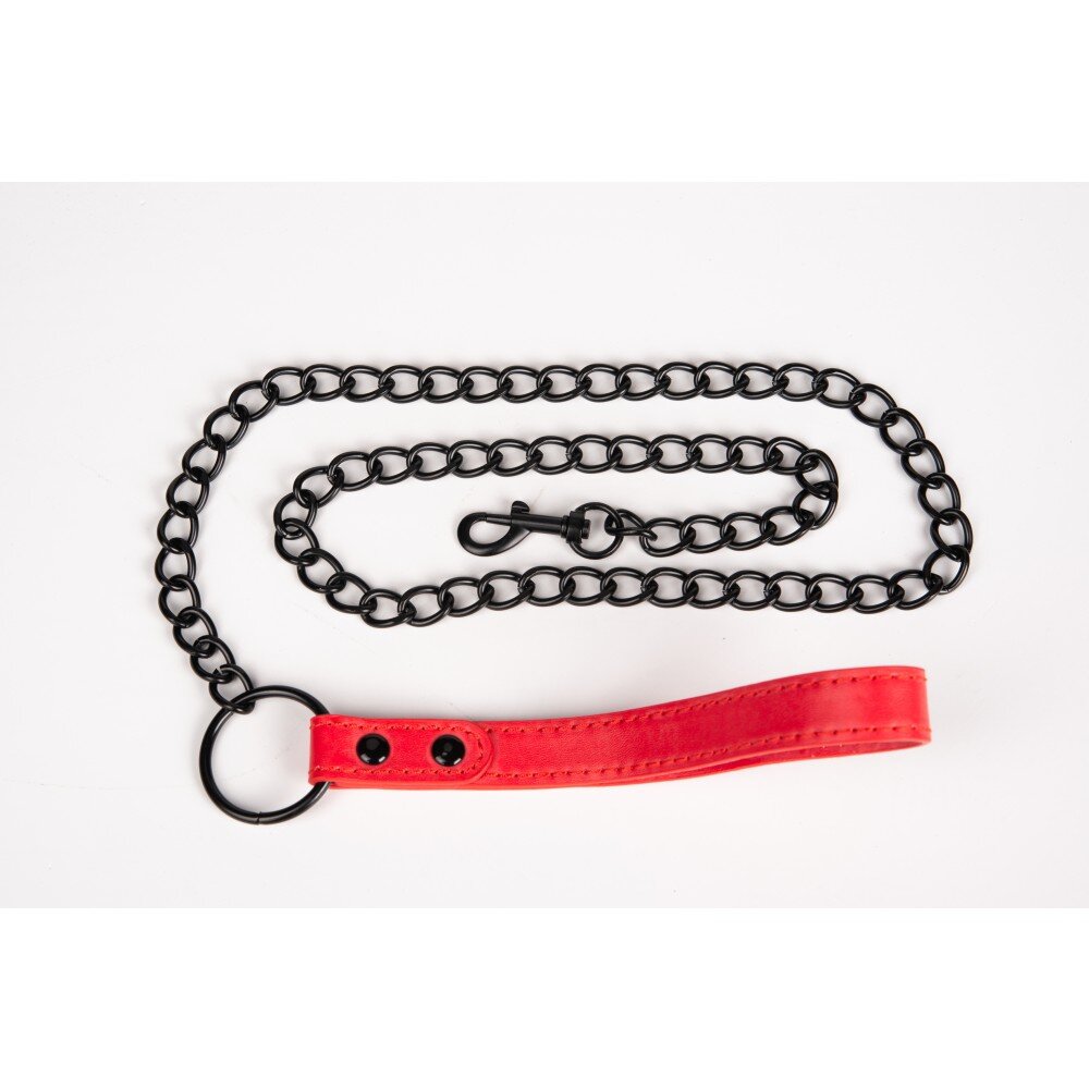 Повідок з ланцюжком, червоний (1,5 м) - Фото №1 Повідок з ланцюжком, червоний (1,5 м) - Фото №1