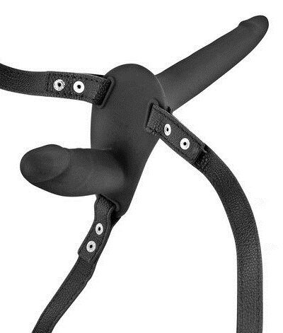 Двойной страпон Fetish Tentation Strap-On with Double Dildo Black - Фото №2 Двойной страпон Fetish Tentation Strap-On with Double Dildo Black - Фото №2