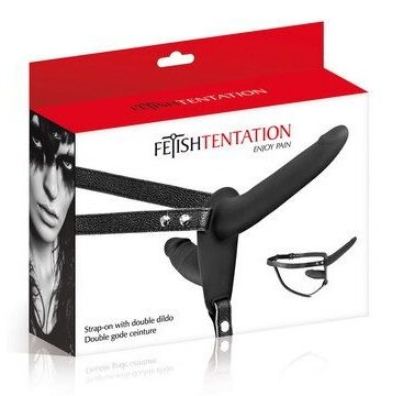 Двойной страпон Fetish Tentation Strap-On with Double Dildo Black - Фото №3 Двойной страпон Fetish Tentation Strap-On with Double Dildo Black - Фото №3