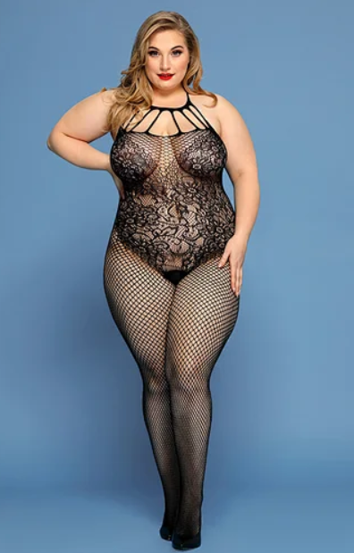 Ажурний бодістокінг (з доступом) XL/XXL - Фото №1 Ажурний бодістокінг (з доступом) XL/XXL - Фото №1