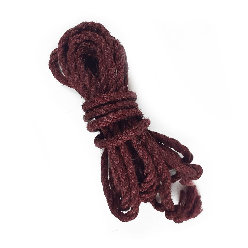 Джутовая веревка для BDSM цвет бургунд, 8 м, 6 мм - Фото №1