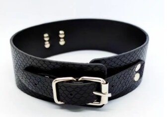 Нашийник з повідком DS Fetish Collar with leash black - Фото №3