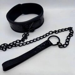 Ошейник с поводком DS Fetish Collar with leash black iron - Фото №1 Ошейник с поводком DS Fetish Collar with leash black iron - Фото №1