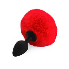 Силиконовый анальный плаг М Art of Sex - Silicone Bunny Tails Butt plug, хвостик красный - Фото №1 Силиконовый анальный плаг М Art of Sex - Silicone Bunny Tails Butt plug, хвостик красный - Фото №1
