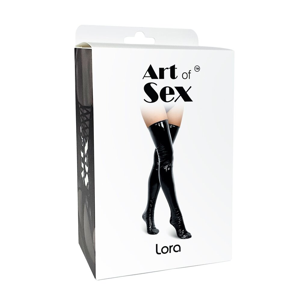 Сексуальні вінілові панчохи Art of Sex - Lora, розмір L, колір чорний - Фото №5
