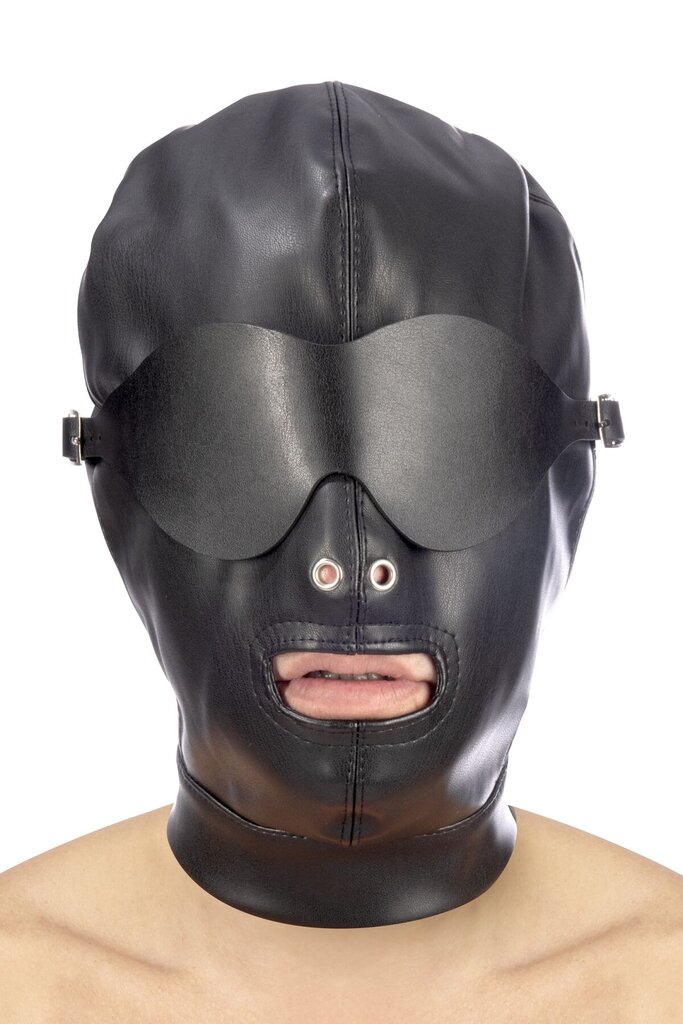 Маска для БДСМ Fetish Tentation BDSM hood in leatherette with removable mask (маска для очей знімається) - Фото №1