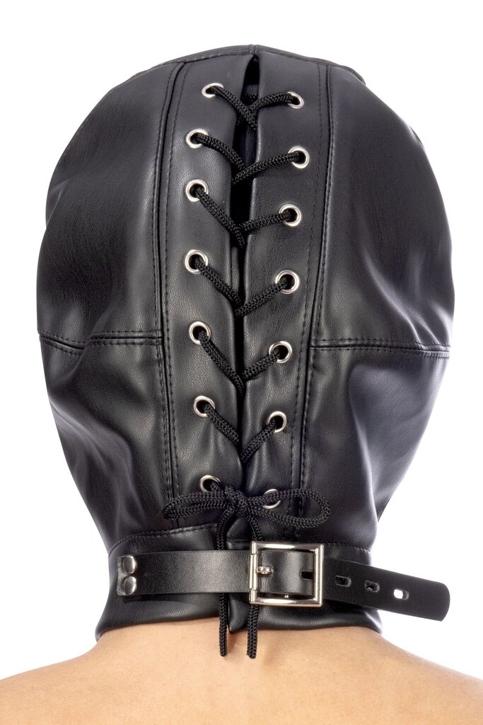 Маска для БДСМ Fetish Tentation BDSM hood in leatherette with removable mask (маска для очей знімається) - Фото №2 Маска для БДСМ Fetish Tentation BDSM hood in leatherette with removable mask (маска для очей знімається) - Фото №2
