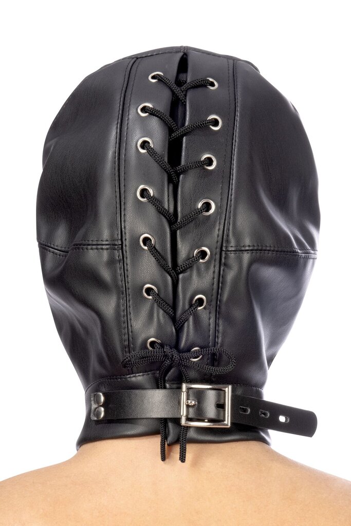 Маска з кляпом для БДСМ Fetish Tentation BDSM hood in leatherette with removable gag - Фото №2