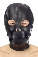 Капюшон с кляпом для БДСМ Fetish Tentation BDSM hood in leatherette with removable gag - Фото №1