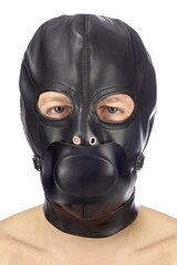 Капюшон с кляпом для БДСМ Fetish Tentation BDSM hood in leatherette with removable gag - Фото №1 Капюшон с кляпом для БДСМ Fetish Tentation BDSM hood in leatherette with removable gag - Фото №1