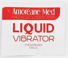 Пробник лубриканта с эффектом вибрации Amoreane Med Liquid Vibrator Strawberry (2 мл) - Фото №1