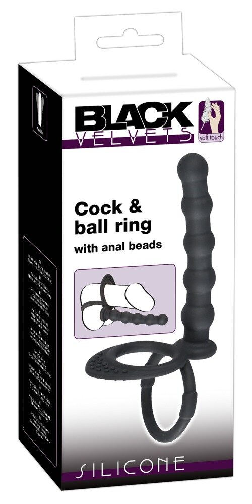 Насадка для подвійного проникнення Black Velvets Cock & ball ring - Фото №2 Насадка для подвійного проникнення Black Velvets Cock & ball ring - Фото №2