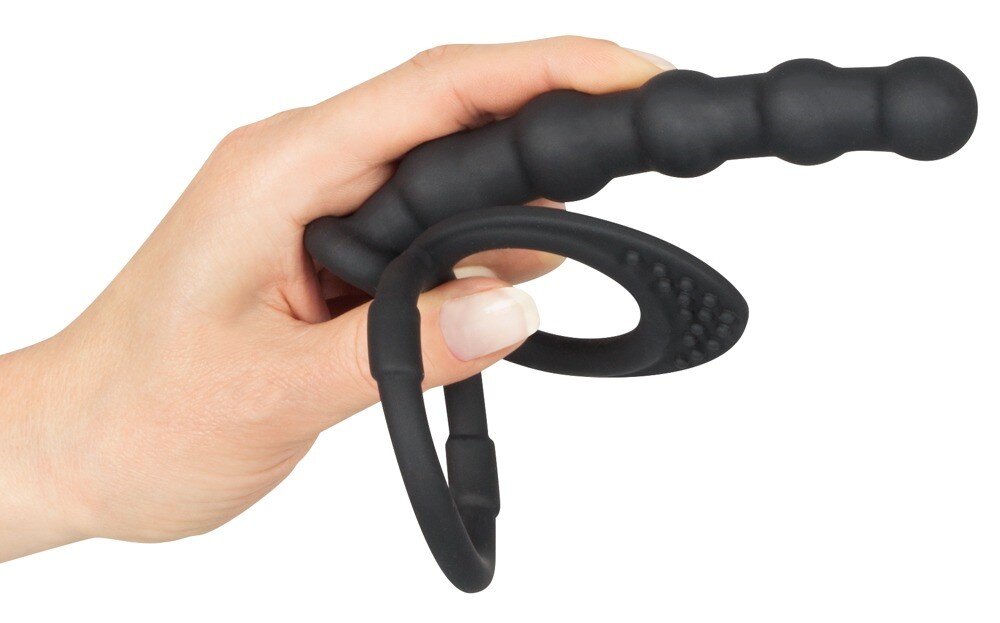 Насадка для подвійного проникнення Black Velvets Cock & ball ring - Фото №5 Насадка для подвійного проникнення Black Velvets Cock & ball ring - Фото №5