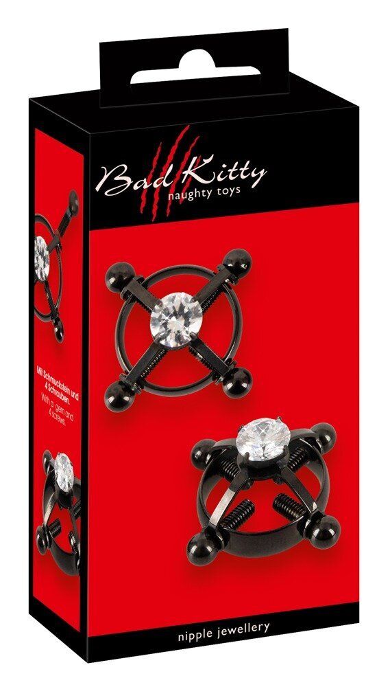 Зажими для сосків Bad Kitty Nipple Jewellery black - Фото №4