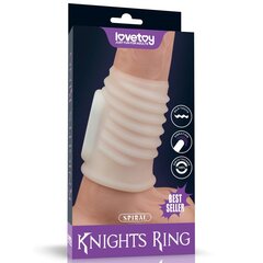 Відкрита насадка з вібрацією Vibrating Spiral Knights Ring (White) - Фото №1