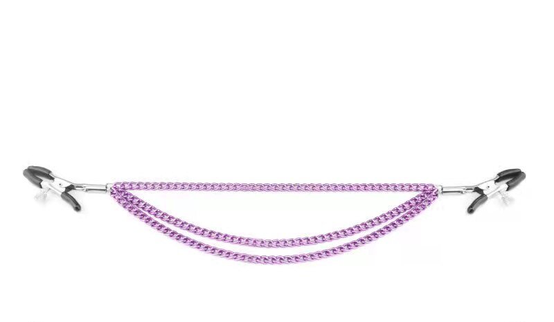 Зажими для сосків з ланцюжком Nipple Clamps with Pink Chains - Фото №2