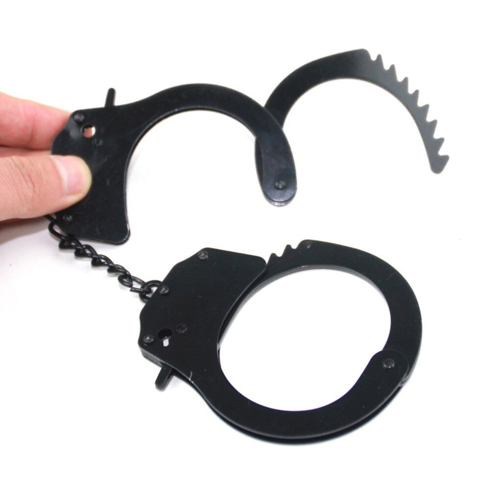Наручники металеві чорні Black Metal Police Handcuffs - Фото №2