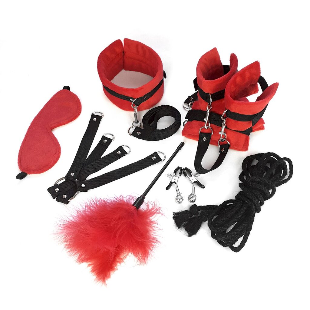 Набор БДСМ Art of Sex - Soft Touch BDSM Set, 9 предметов, красный - Фото №2