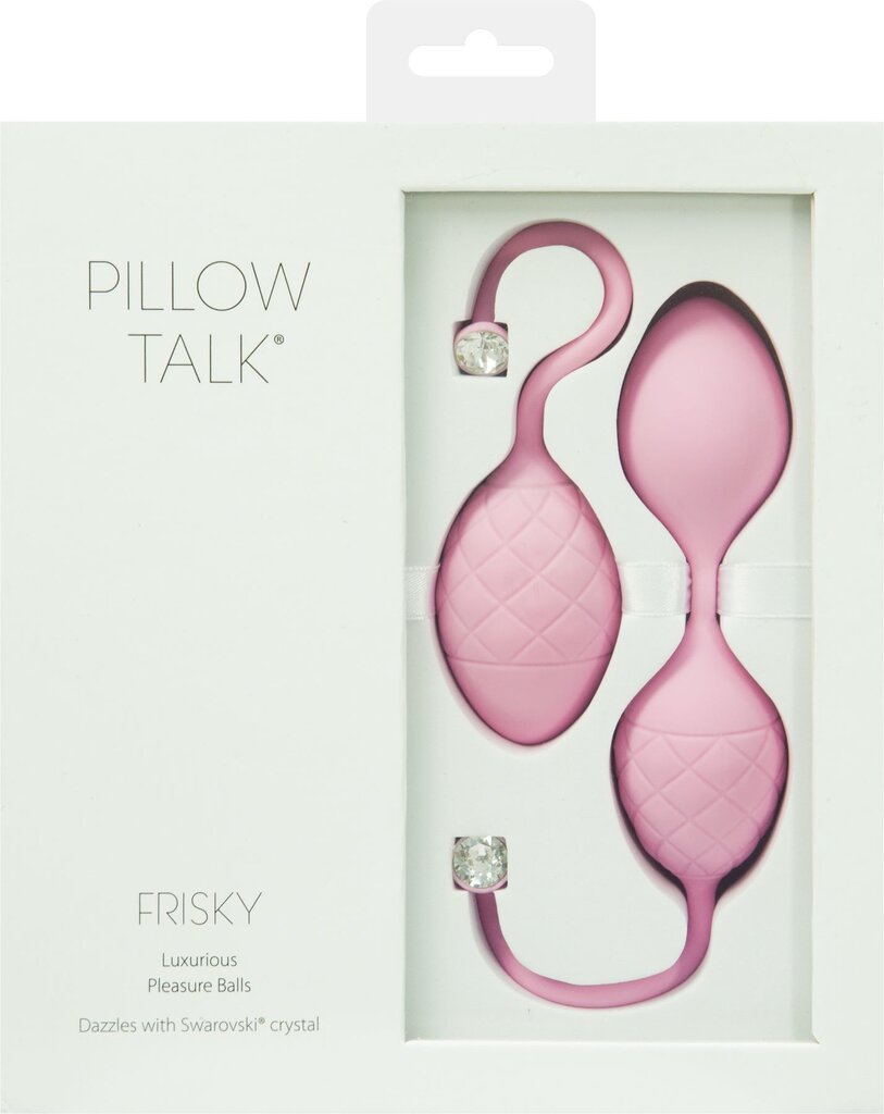 Розкішні вагінальні кульки PILLOW TALK - Frisky Pink з кристалом, діаметр 3,2 см, вага 49-75гр - Фото №4