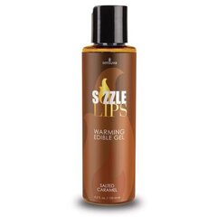 Зігрівальний масажний гель Sensuva Sizzle Lips Salted Caramel (125 мл), без цукру, їстівний - Фото №1