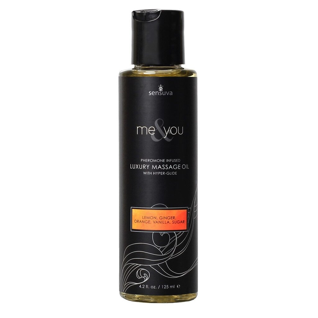 Масажна олія Sensuva Me&You Lemon, Ginger, Orange, Vanilla & Sugar (125 мл) із феромонами - Фото №1 Масажна олія Sensuva Me&You Lemon, Ginger, Orange, Vanilla & Sugar (125 мл) із феромонами - Фото №1