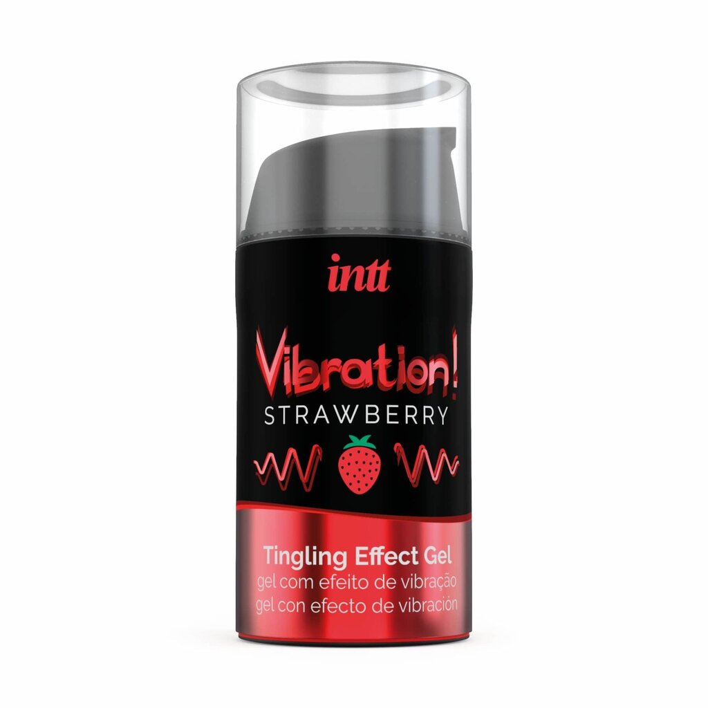 Жидкий вибратор Intt Vibration Strawberry (15 мл), густой гель, очень вкусный, действует до 30 минут - Фото №2