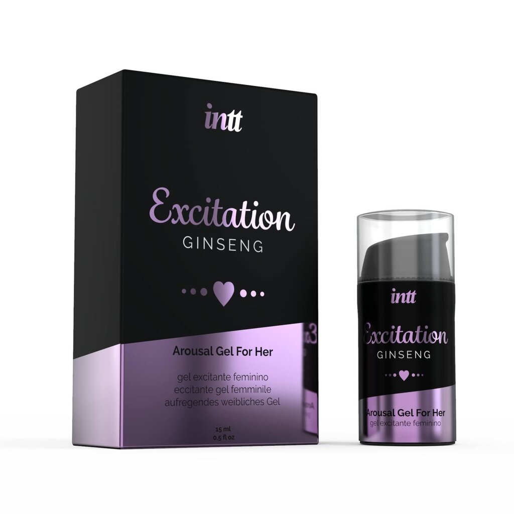 Возбуждающий гель Intt Excitation (15 мл) с экстрактом женьшеня, с эффектом вибрации - Фото №1 Возбуждающий гель Intt Excitation (15 мл) с экстрактом женьшеня, с эффектом вибрации - Фото №1
