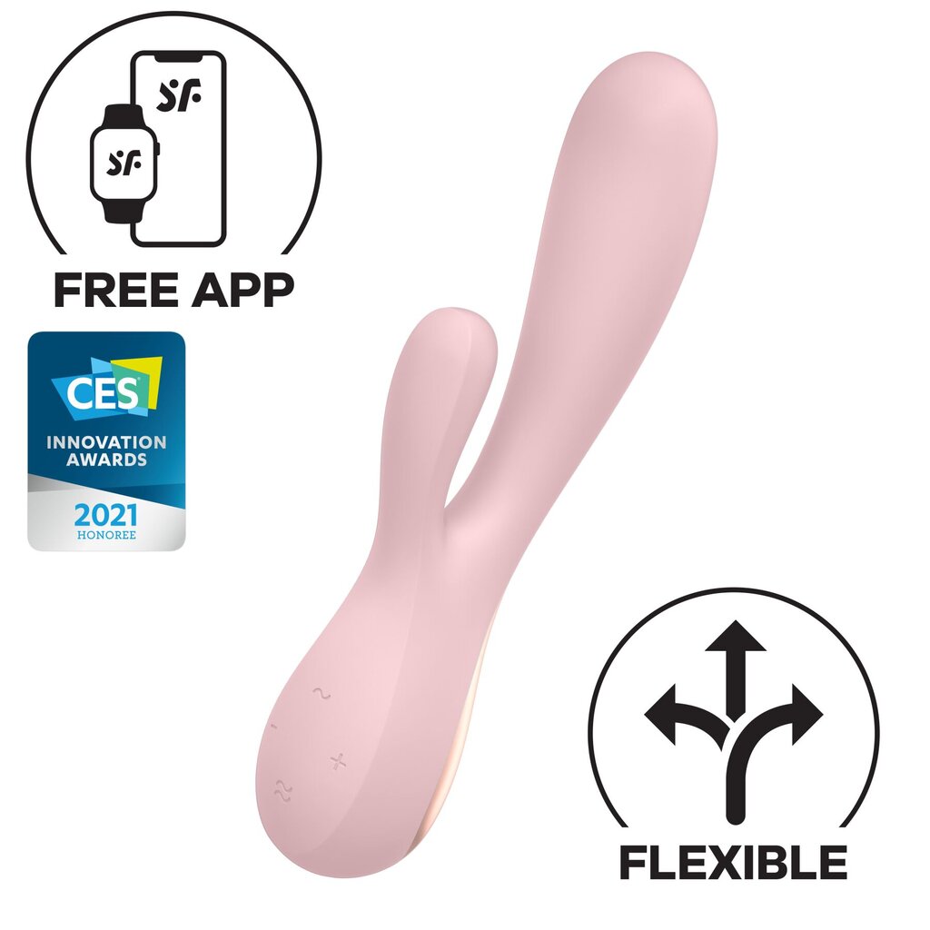 Смарт вібратор-кролик Satisfyer Mono Flex Mauve, 2 мотори, керування через інтернет - Фото №2 Смарт вібратор-кролик Satisfyer Mono Flex Mauve, 2 мотори, керування через інтернет - Фото №2