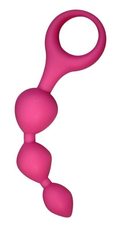 Анальные шарики Alive Triball Pink, силикон, макс. диаметр 2см - Фото №4
