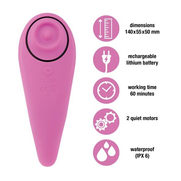 Пульсатор для клітора плюс вібратор FeelzToys - FemmeGasm Tapping & Tickling Vibrator Pink - Фото №1
