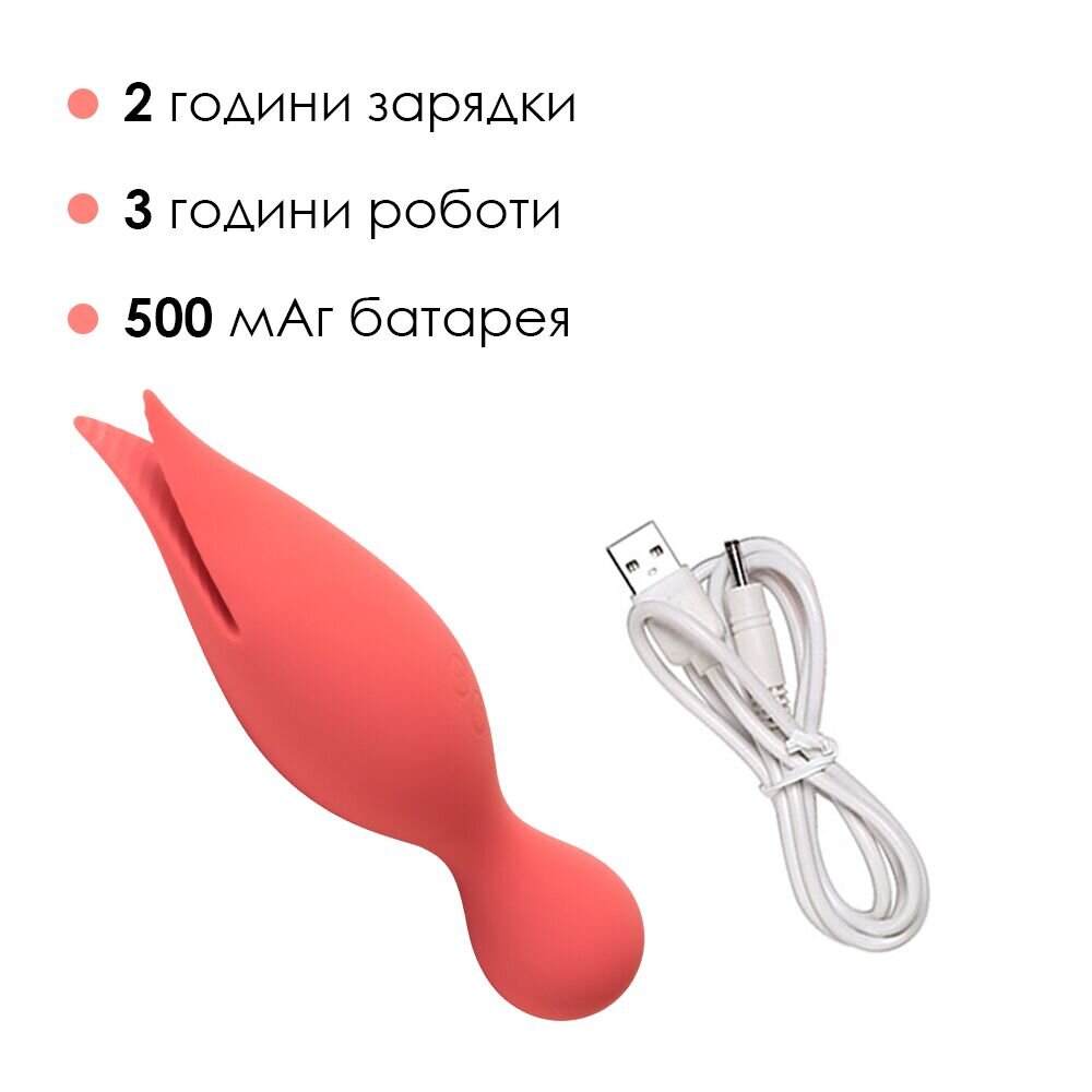 Двойной вибратор точки G с язычками для клитора Svakom Siren Coral - Фото №1 Двойной вибратор точки G с язычками для клитора Svakom Siren Coral - Фото №1