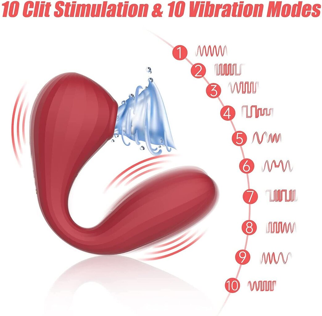 Вакуумний вагінально-кліторальний стимулятор Magic Motion Bobi Red, керування зі смартфона - Фото №3