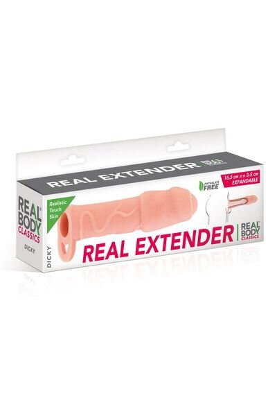 Насадка на член Real Body — Real Extender DICKY із закритою головкою та кільцем для мошонки - Фото №2 Насадка на член Real Body — Real Extender DICKY із закритою головкою та кільцем для мошонки - Фото №2