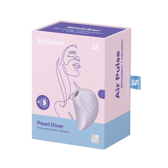 Вакуумный клиторальный стимулятор с вибрацией Satisfyer Pearl Diver Violet - Фото №2 Вакуумный клиторальный стимулятор с вибрацией Satisfyer Pearl Diver Violet - Фото №2
