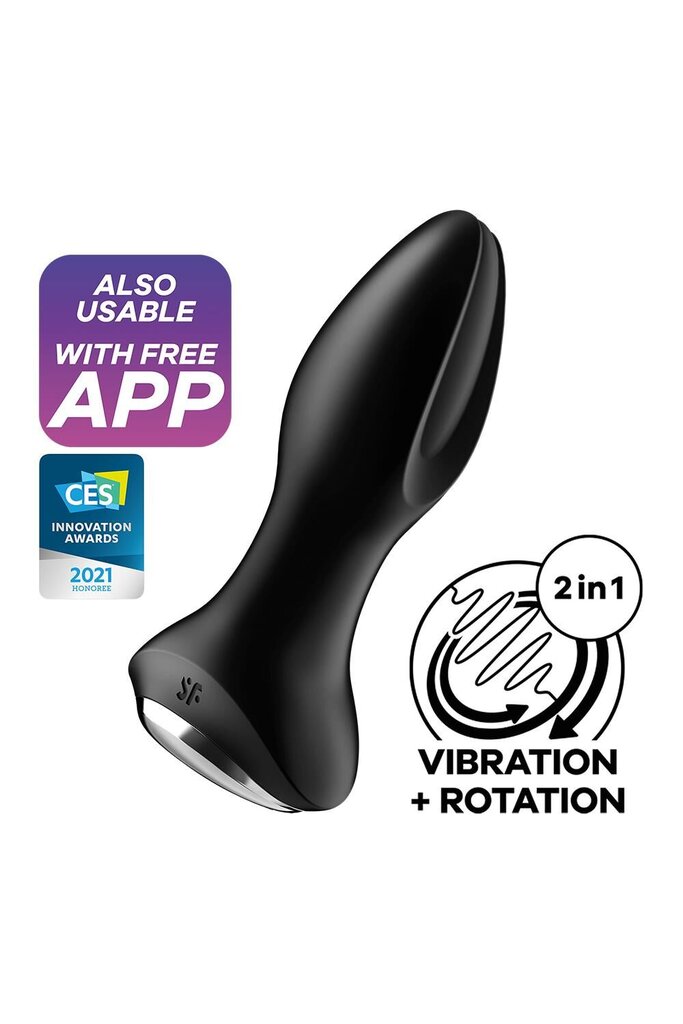 Анальна смарт-вібропробка із перлинним масажем Satisfyer Rotator Plug 2+ Black - Фото №2 Анальна смарт-вібропробка із перлинним масажем Satisfyer Rotator Plug 2+ Black - Фото №2