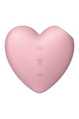 Вакуумный стимулятор-сердечко с вибрацией Satisfyer Cutie Heart Light Red - Фото №1