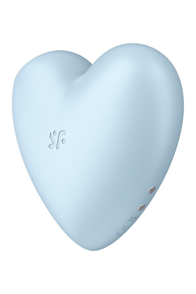 Вакуумный стимулятор-сердечко с вибрацией Satisfyer Cutie Heart Blue - Фото №3
