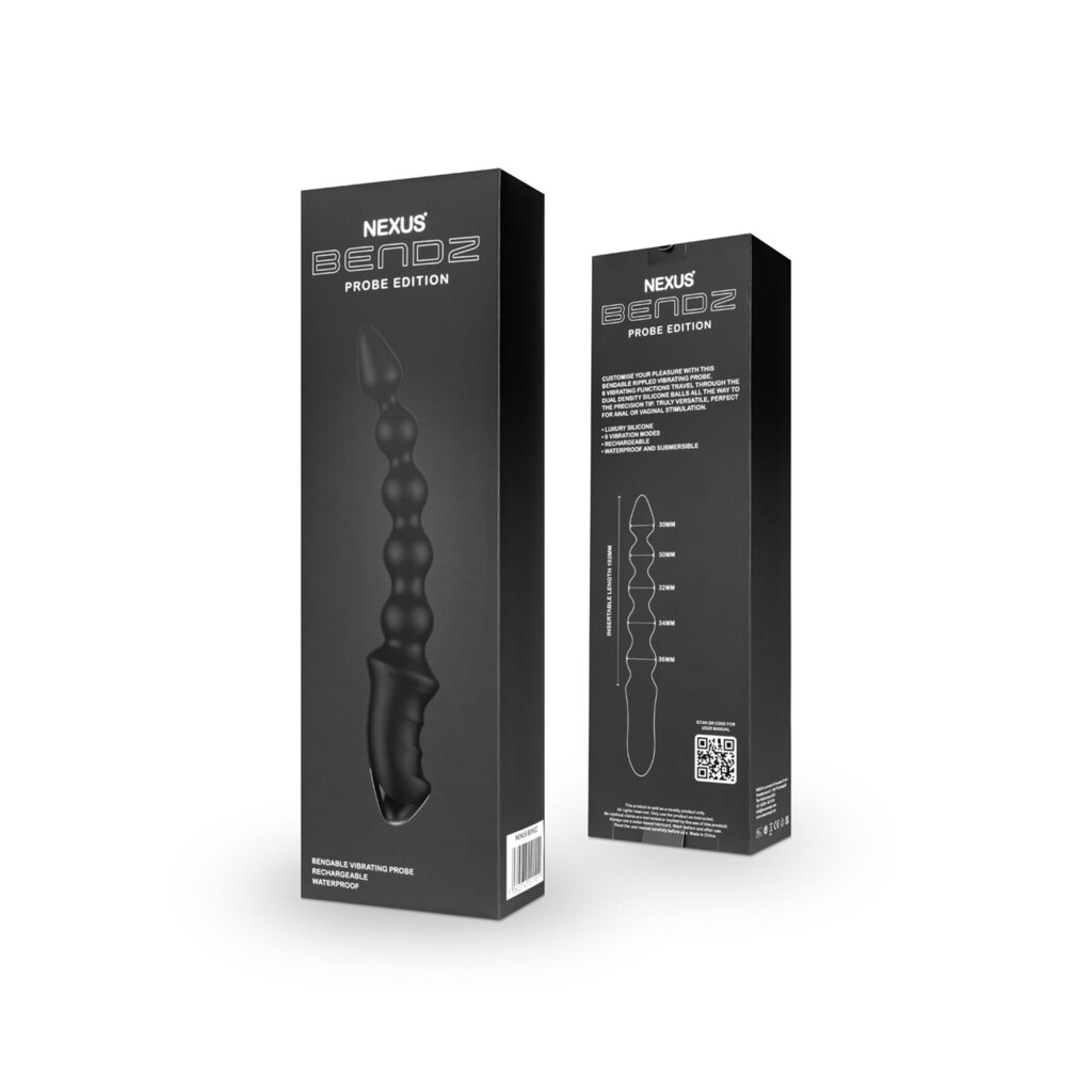 Анальний вібратор-намисто Nexus BENDZ Bendable Vibrator Probe Edition, ефект пам’яті форми - Фото №3