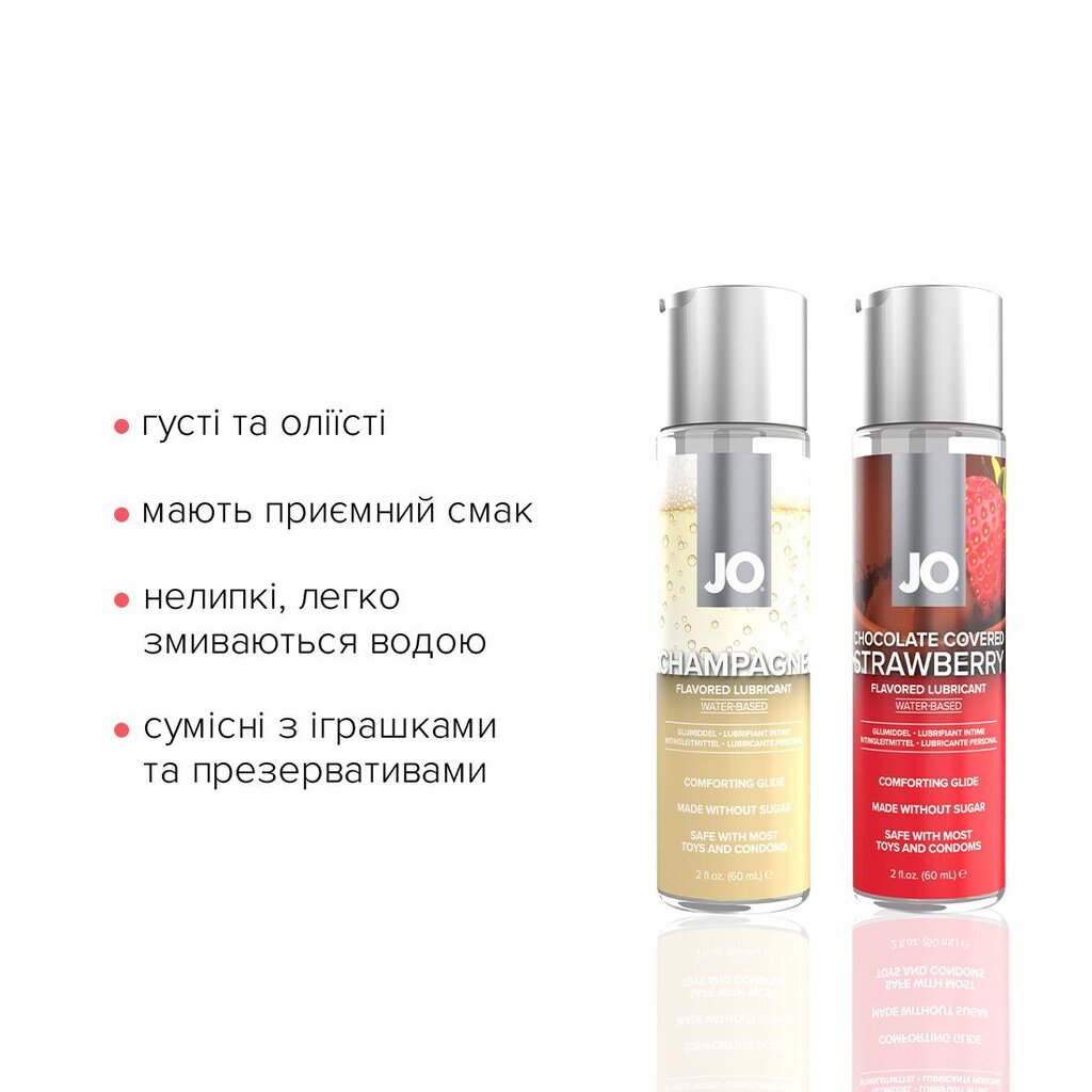 Набор лубрикантов JO Sweet&Bubbly — Champagne & Chocolate Covered Strawberry (2×60 мл) - Фото №5 Набор лубрикантов JO Sweet&Bubbly — Champagne & Chocolate Covered Strawberry (2×60 мл) - Фото №5