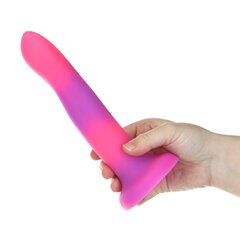 Фалоімітатор, що світиться в темряві, ADDICTION Rave 8″, Glow in the Dark Dildo Pink Purple, 20,3 см - Фото №1