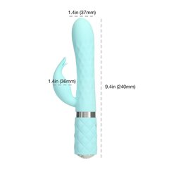 Розкішний кролик з ротацією та вібрацією Pillow Talk Lively Teal, кристал Сваровскі, потрійний відро - Фото №1 Розкішний кролик з ротацією та вібрацією Pillow Talk Lively Teal, кристал Сваровскі, потрійний відро - Фото №1