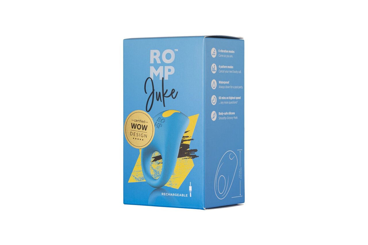 Эрекционное виброкольцо Romp Juke, особая изогнутая виброголовка, 10 вариантов стимуляции - Фото №4 Эрекционное виброкольцо Romp Juke, особая изогнутая виброголовка, 10 вариантов стимуляции - Фото №4
