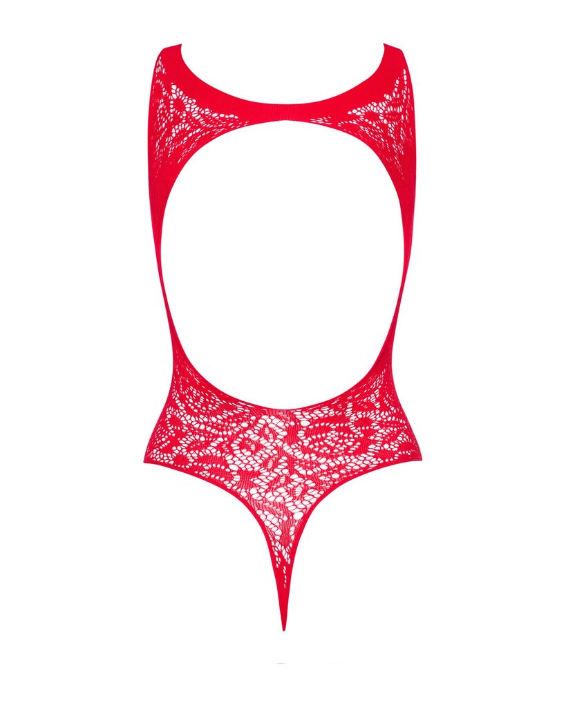 Ажурний бодістокінг із ефектом шнурівки Obsessive B120 teddy red S/M/L, червоний - Фото №3 Ажурний бодістокінг із ефектом шнурівки Obsessive B120 teddy red S/M/L, червоний - Фото №3