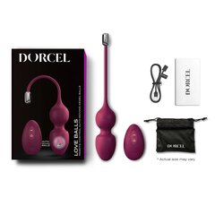 Вагінальні кульки Dorcel LOVE BALLS PLUM, вібрації та рухи внутрішньої кульки, пульт ДК - Фото №1