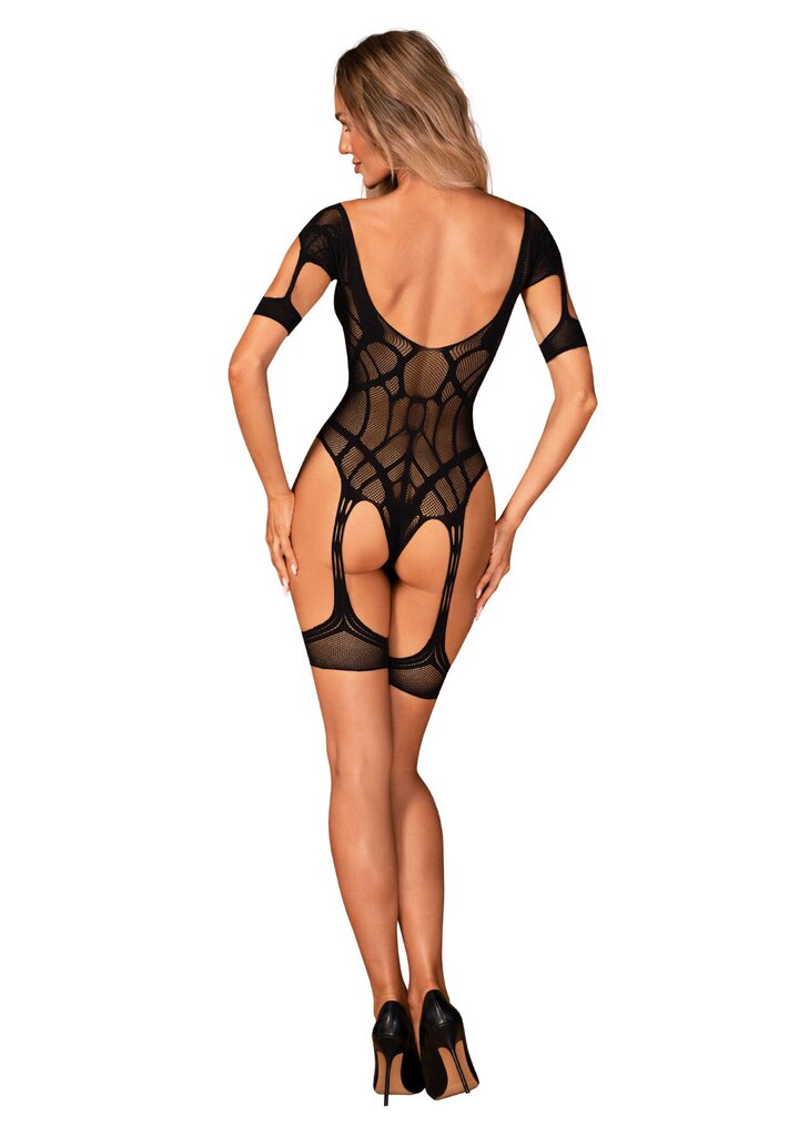(SALE) Нейлоновый бодистокинг с имитацией гартер Obsessive Bodystocking G334 S/M/L, black, с доступом - Фото №2 (SALE) Нейлоновый бодистокинг с имитацией гартер Obsessive Bodystocking G334 S/M/L, black, с доступом - Фото №2